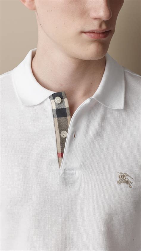 pre owned burberry brit men polo white|burberry polo shirt men.